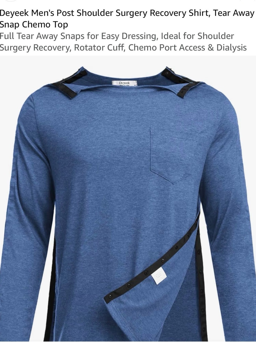Men's Long Sleeve Recovery Shirt - Blue